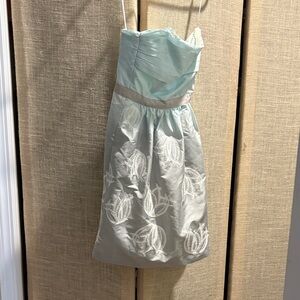 BCBGMaxAzria Light Blue Strapless Dress